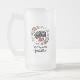 Caneca De Cerveja Vidro Jateado Meu Cachorro É Meu Namorado Design Floral Amante d