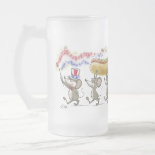 Caneca De Cerveja Vidro Jateado Mic, Mac & Moe, 4 de julho, Fosco Mug