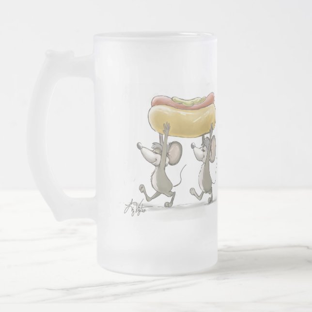 Caneca De Cerveja Vidro Jateado Mic & Mac's Picnic Fosco Mug (Esquerda)