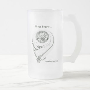 Caneca De Cerveja Vidro Jateado Minas - meu Turbo é mais grande - vidro de cervej