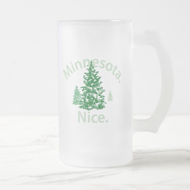 Caneca De Cerveja Vidro Jateado Minnesota Nice. Ponto! (Direita)