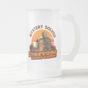Caneca De Cerveja Vidro Jateado Mistério Resolvido Todos Amam Café Bigfoot