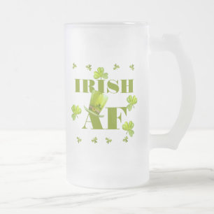 Caneca De Cerveja Vidro Jateado Modern Funny IRISH AF