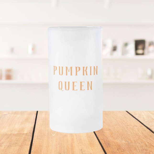 Caneca De Cerveja Vidro Jateado Modern Orange Pumpkin Queen Best Gift (Criador carregado)
