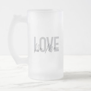 Caneca De Cerveja Vidro Jateado Moderno, simples, chic, legal design Amor Novo Mé