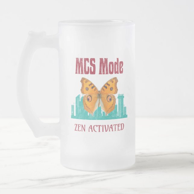 Caneca De Cerveja Vidro Jateado Modo MCS de Sensibilidade Química Múltipla (Esquerda)