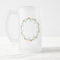 Moldura redonda floral com flor amarela e rosa ver