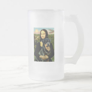 Caneca De Cerveja Vidro Jateado Mona Lisa - Rottweiler ( nº 3)