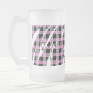 Caneca De Cerveja Vidro Jateado Monograma simples adicione a letra do seu nome hom