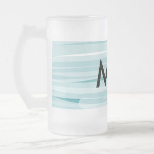 Caneca De Cerveja Vidro Jateado Monograma simples adicione a letra do seu nome hom