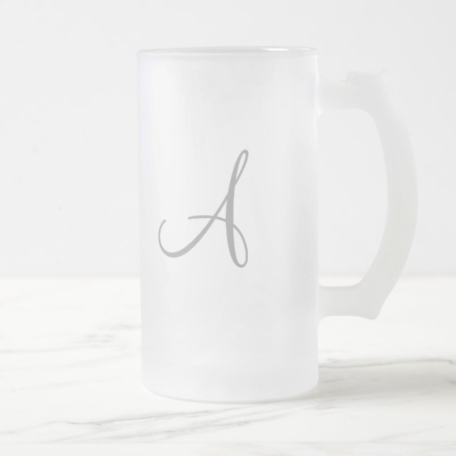 Caneca De Cerveja Vidro Jateado Monogramas (Direita)