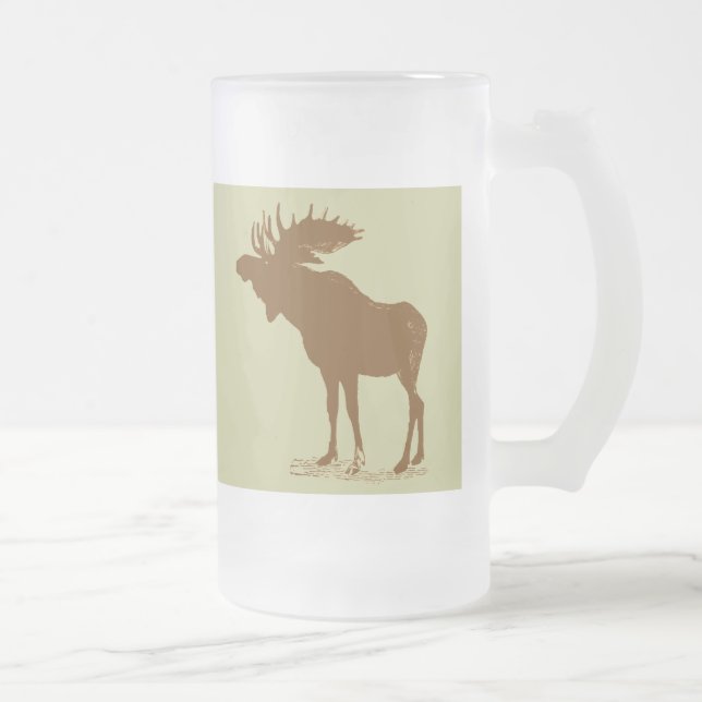 Caneca De Cerveja Vidro Jateado Moose Christmas (Direita)