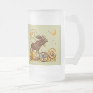 Caneca De Cerveja Vidro Jateado Moose Fosco Mug