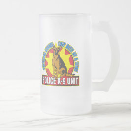 Caneca De Cerveja Vidro Jateado Mordida do german shepherd K9