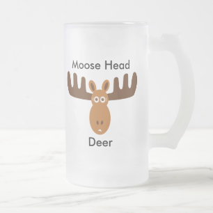 Caneca De Cerveja Vidro Jateado Mose Head_Moose Head Deer