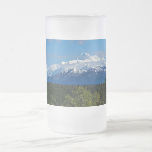 Caneca De Cerveja Vidro Jateado Mt. McKinley Fosco Glass Beer Mug do Alasca