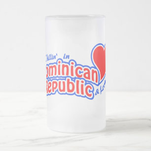 Caneca De Cerveja Vidro Jateado Mug da República Dominicana - escolha o estilo