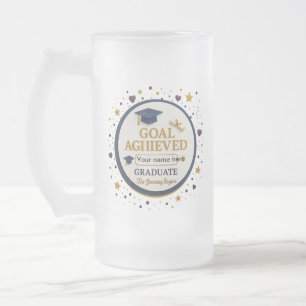 Caneca De Cerveja Vidro Jateado Mug de Graduação Alcançada - 16oz