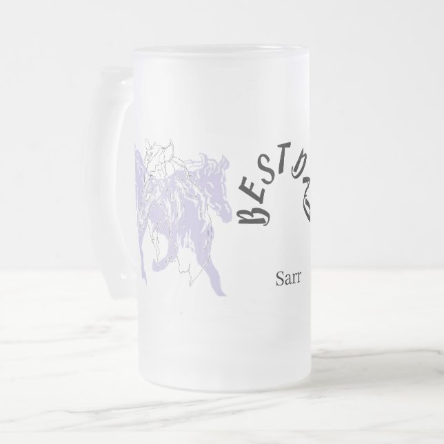 Caneca De Cerveja Vidro Jateado Mug: Melhor Pai (Frente Esquerda)