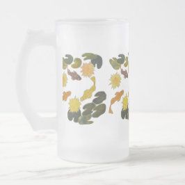 Caneca De Cerveja Vidro Jateado Mug - Peixes Nadando em Pond