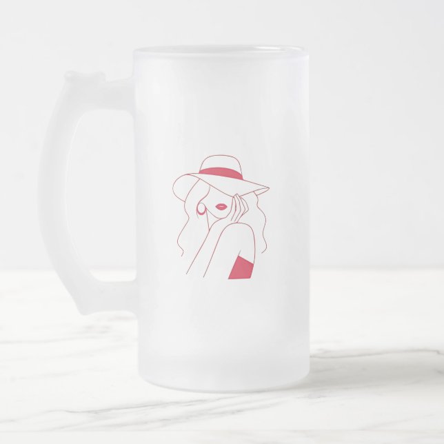 Caneca De Cerveja Vidro Jateado Mulher (Esquerda)