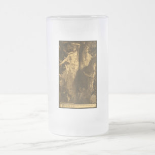 Caneca De Cerveja Vidro Jateado Mulher Dríade Tão assombrada Coruja & Morcego Luz