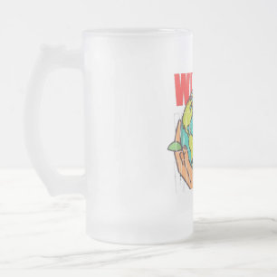 Caneca De Cerveja Vidro Jateado Mundo – Design de Globo de Aventura de Viagem
