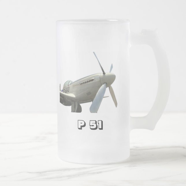 Caneca De Cerveja Vidro Jateado Mustang de P 51 (Direita)