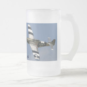 CANECA DE CERVEJA VIDRO JATEADO MUSTANG P-51