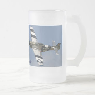 CANECA DE CERVEJA VIDRO JATEADO MUSTANG P-51