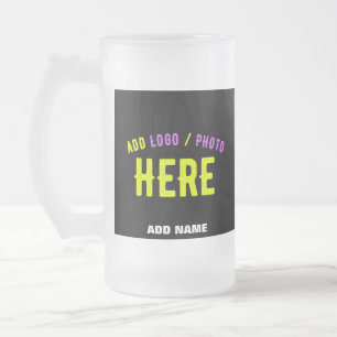 CANECA DE CERVEJA VIDRO JATEADO NA MODA MODERNO PERSONALIZÁVEL NEGRO VERIFICADO CO