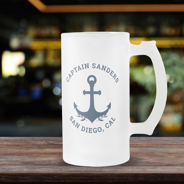 Caneca De Cerveja Vidro Jateado Name of Captain Blue's Ship (Criador carregado)