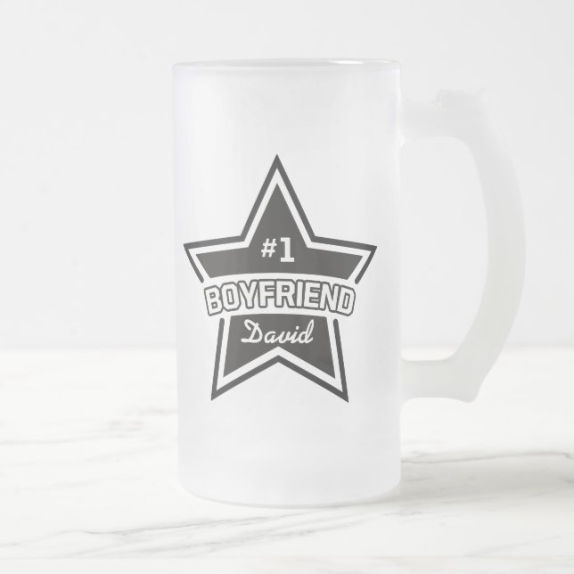 Caneca De Cerveja Vidro Jateado Namorado #1 (Direita)