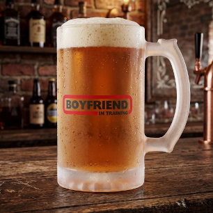 Caneca De Cerveja Vidro Jateado Namorado Engraçado em Treinamento - Presente de Di