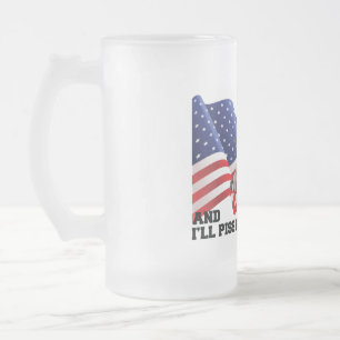 Caneca De Cerveja Vidro Jateado Não queime minha bandeira 