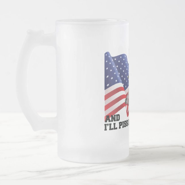 Caneca De Cerveja Vidro Jateado Não queime minha bandeira  (Esquerda)