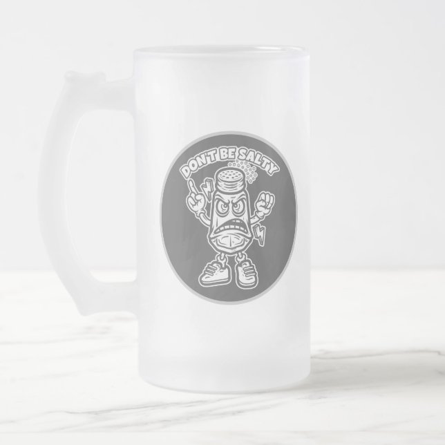 Caneca De Cerveja Vidro Jateado Não seja salgado, ilustração engraçada (Esquerda)