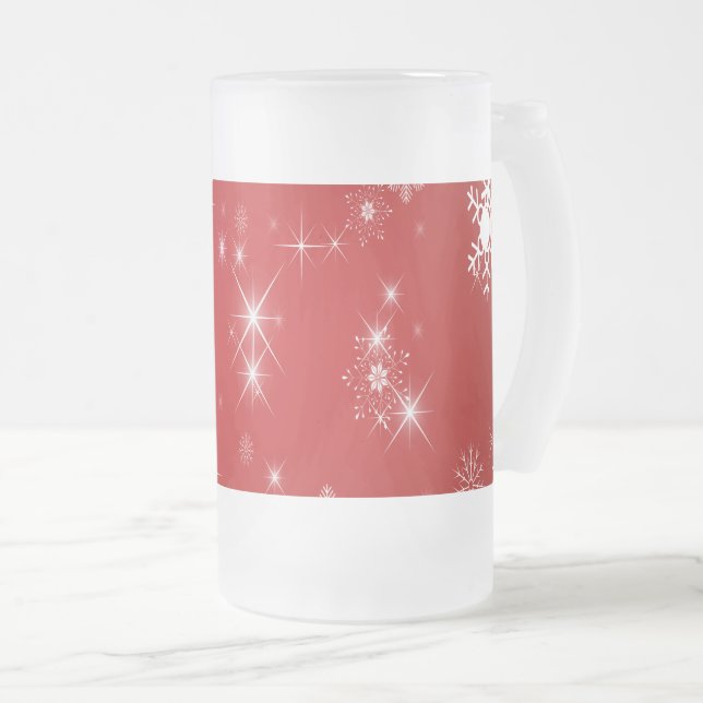 Caneca De Cerveja Vidro Jateado Natal (Frente Esquerda)
