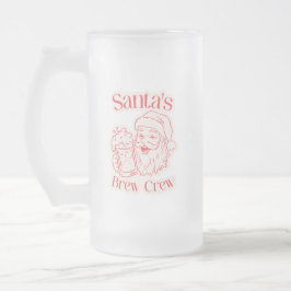 Caneca De Cerveja Vidro Jateado Natal da tripulação de papais noeis
