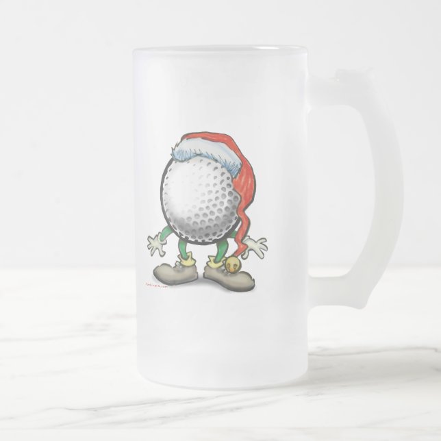 Caneca De Cerveja Vidro Jateado Natal do golfe (Direita)