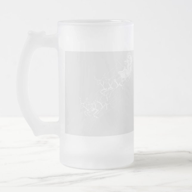 Caneca De Cerveja Vidro Jateado Natal: Papai Noel - (Esquerda)