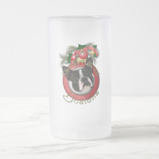 Caneca De Cerveja Vidro Jateado Natal - plataforma os salões - Bostons