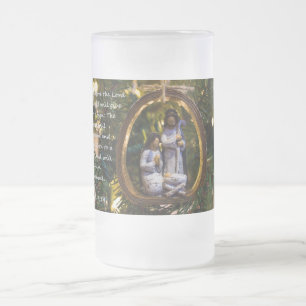 Caneca De Cerveja Vidro Jateado Natividade Ornamento Isiah Sete Catorze