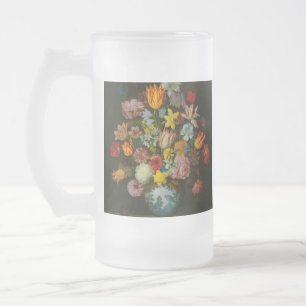 Caneca De Cerveja Vidro Jateado Natureza Morta de Flores em um Vaso Wan-Li