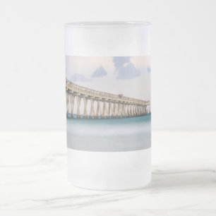 Caneca De Cerveja Vidro Jateado Navarre Beach Pier Fosco Vidro Bebê