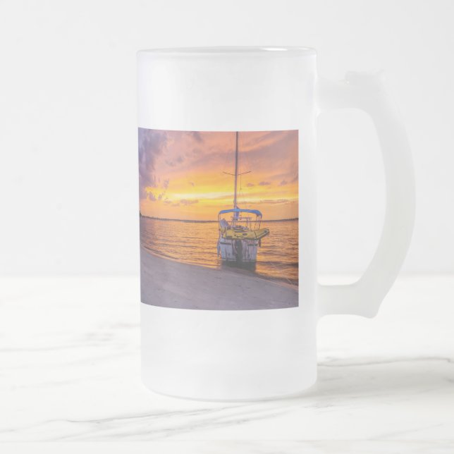 Caneca De Cerveja Vidro Jateado Navarre Florida Fire Sunset Fosco Beg (Direita)
