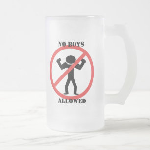 Caneca De Cerveja Vidro Jateado Nenhum Menino Permitido