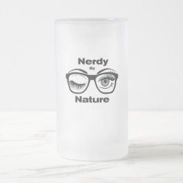 Caneca De Cerveja Vidro Jateado Nerdy pela Nature Funny Geek com Óculos