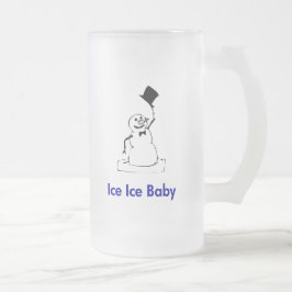 Caneca De Cerveja Vidro Jateado Neve Ice Baby