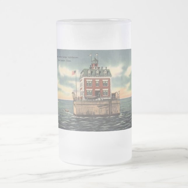 Caneca De Cerveja Vidro Jateado New London Ledge Lighthouse Mug (Centro)